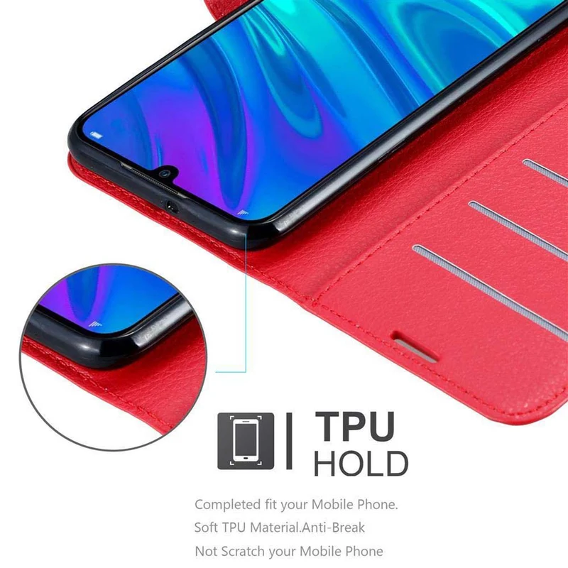 Cadorabo Hülle kompatibel mit Honor 10 LITE / Huawei P SMART 2019 Schutzhülle mit Magnetverschluss, Standfunktion und Kartenfach