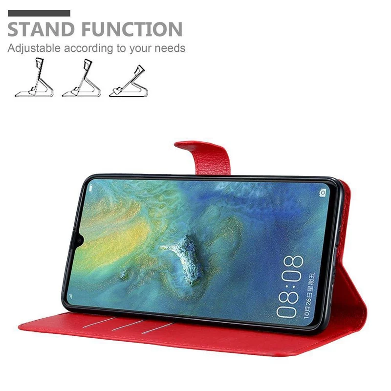 Cadorabo Hülle kompatibel mit Huawei MATE 20 X Schutzhülle mit Magnetverschluss, Standfunktion und Kartenfach