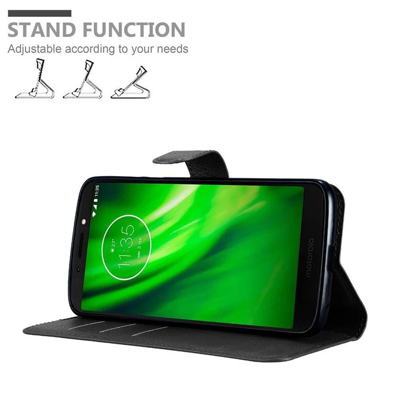 Cadorabo Hülle kompatibel mit Motorola MOTO E5 / G6 PLAY Schutzhülle mit Magnetverschluss, Standfunktion und Kartenfach