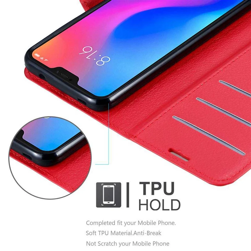 Cadorabo Hülle kompatibel mit Xiaomi Mi A2 LITE / RedMi 6 PRO Schutzhülle mit Magnetverschluss, Standfunktion und Kartenfach
