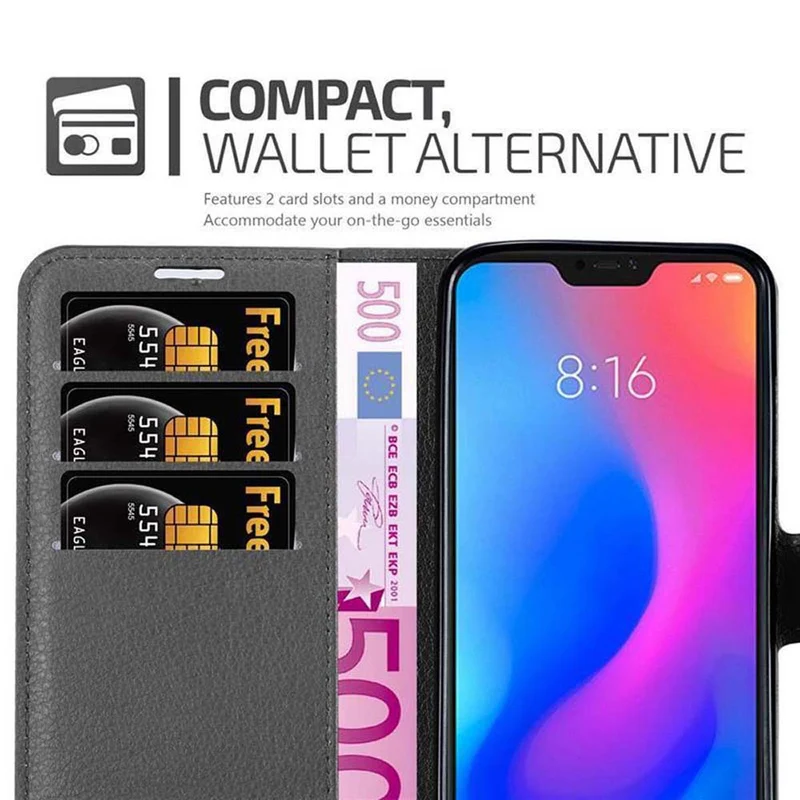 Cadorabo Hülle kompatibel mit Xiaomi Mi A2 LITE / RedMi 6 PRO Schutzhülle mit Magnetverschluss, Standfunktion und Kartenfach
