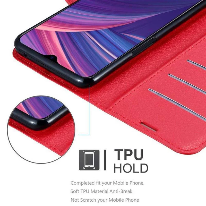 Cadorabo Hülle kompatibel mit Oppo R17 PRO Schutzhülle mit Magnetverschluss, Standfunktion und Kartenfach