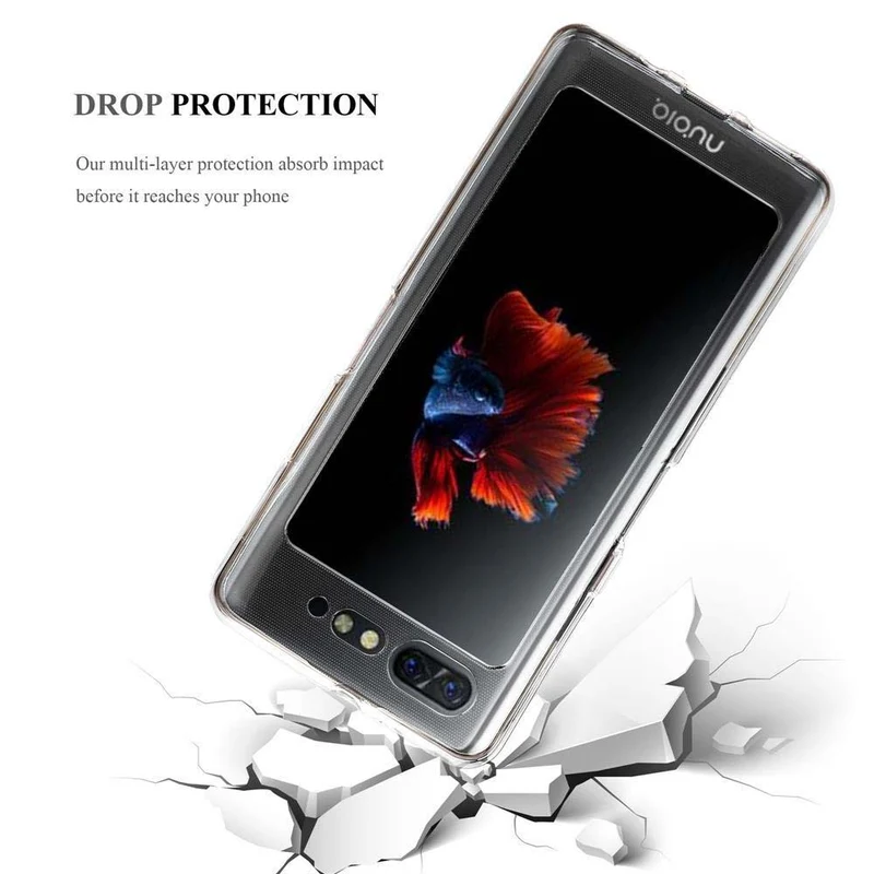Cadorabo Hülle kompatibel mit ZTE Nubia X Schutzhülle aus flexiblem TPU Silikon
