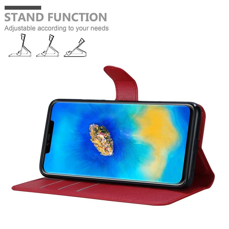 Cadorabo Hülle kompatibel mit Huawei MATE 20 PRO Schutzhülle mit Magnetverschluss, Standfunktion und Kartenfach