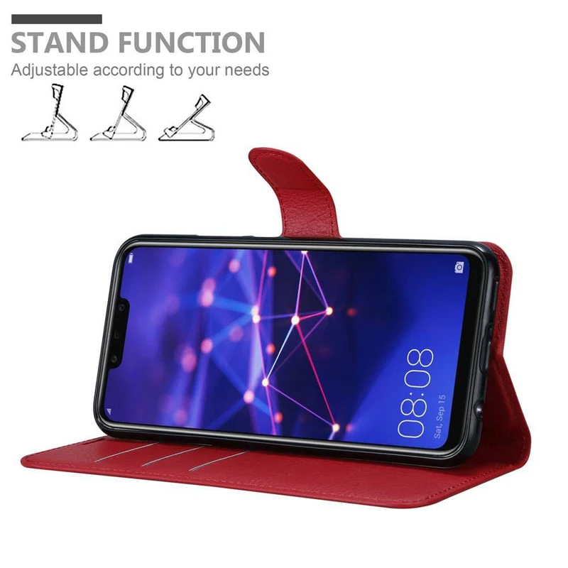Cadorabo Hülle kompatibel mit Huawei MATE 20 LITE Schutzhülle mit Magnetverschluss, Standfunktion und Kartenfach