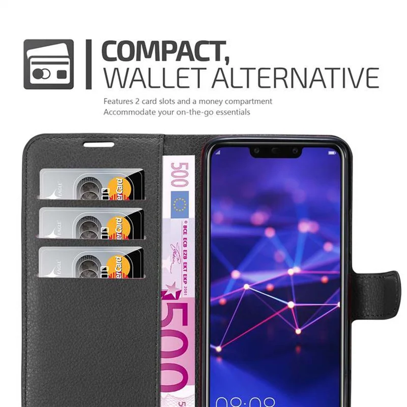 Cadorabo Hülle kompatibel mit Huawei MATE 20 LITE Schutzhülle mit Magnetverschluss, Standfunktion und Kartenfach