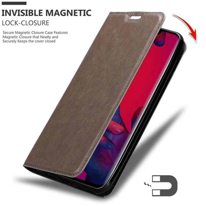 Cadorabo Hülle kompatibel mit Huawei MATE 20 PRO Schutzhülle mit Magnetverschluss, Standfunktion und Kartenfach