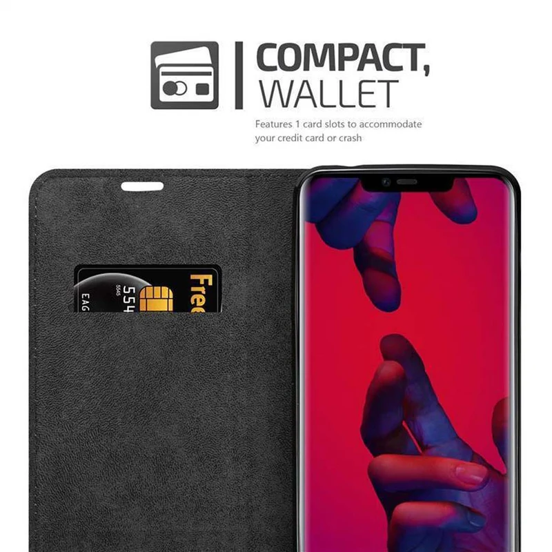 Cadorabo Hülle kompatibel mit Huawei MATE 20 PRO Schutzhülle mit Magnetverschluss, Standfunktion und Kartenfach