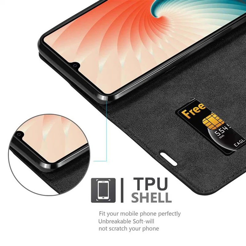 Cadorabo Hülle kompatibel mit Huawei MATE 20 Schutzhülle mit Magnetverschluss, Standfunktion und Kartenfach