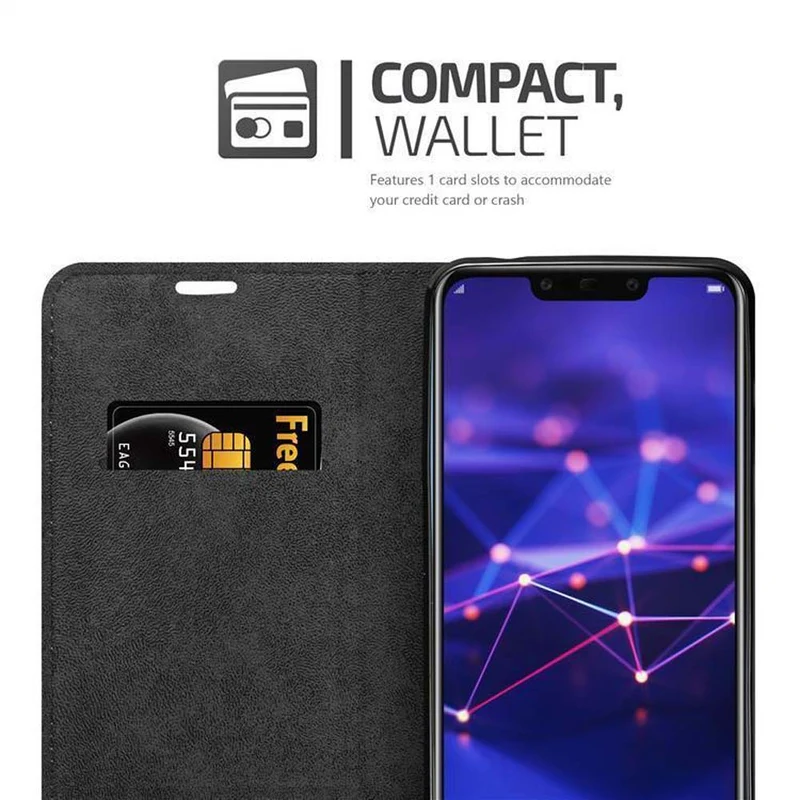Cadorabo Hülle kompatibel mit Huawei MATE 20 LITE Schutzhülle mit Magnetverschluss, Standfunktion und Kartenfach