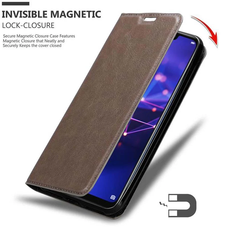 Cadorabo Hülle kompatibel mit Huawei MATE 20 LITE Schutzhülle mit Magnetverschluss, Standfunktion und Kartenfach