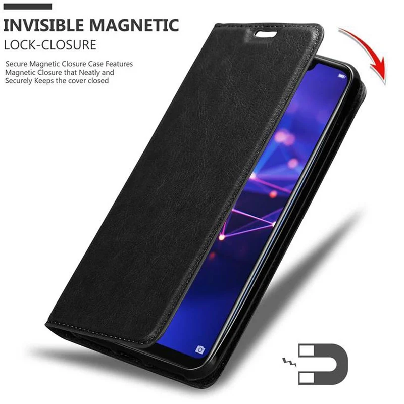 Cadorabo Hülle kompatibel mit Huawei MATE 20 LITE Schutzhülle mit Magnetverschluss, Standfunktion und Kartenfach