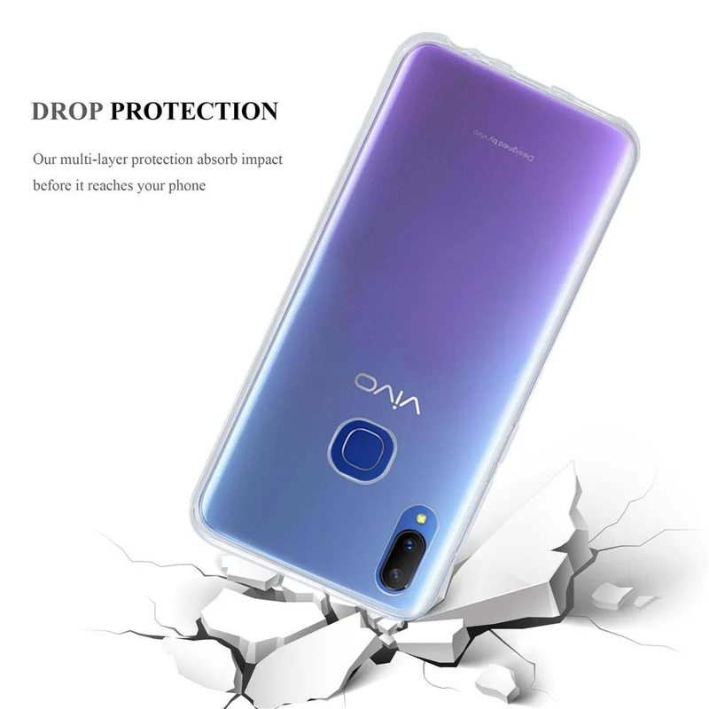 Cadorabo Hülle kompatibel mit Vivo V11i Schutzhülle aus flexiblem TPU Silikon