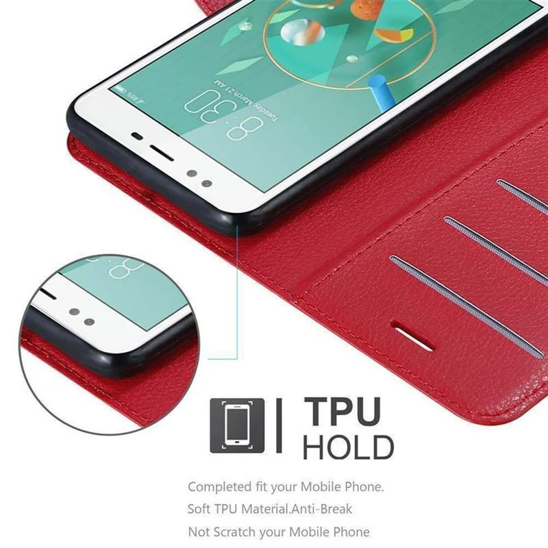 Cadorabo Hülle kompatibel mit ZTE Nubia M2 LITE Schutzhülle mit Magnetverschluss, Standfunktion und Kartenfach