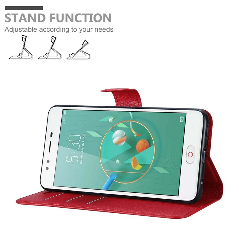 Cadorabo Hülle kompatibel mit ZTE Nubia M2 LITE Schutzhülle mit Magnetverschluss, Standfunktion und Kartenfach