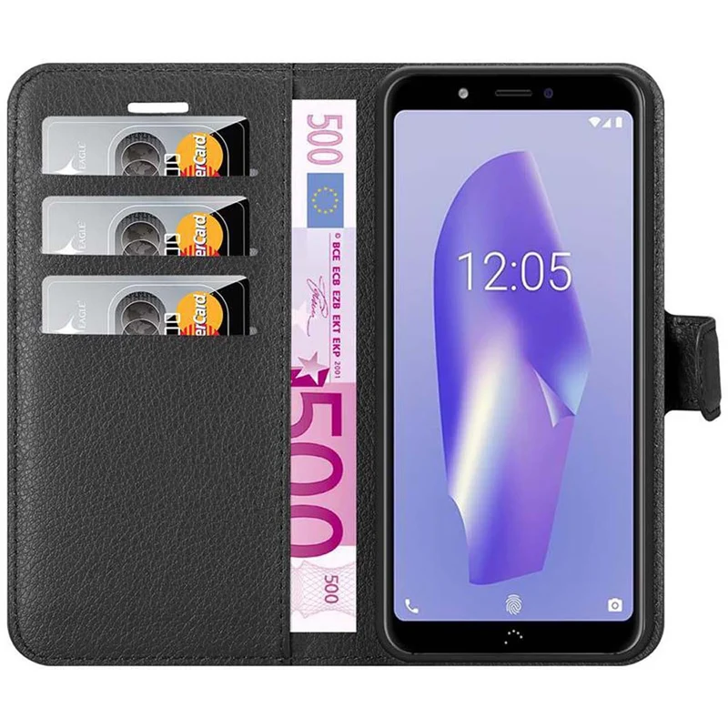 Cadorabo Hülle kompatibel mit BQ Aquaris C Schutzhülle mit Magnetverschluss, Standfunktion und Kartenfach