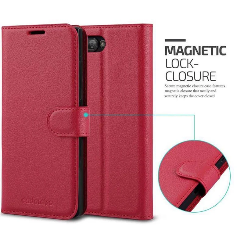Cadorabo Hülle kompatibel mit Blackberry KEY 2 LE Schutzhülle mit Magnetverschluss, Standfunktion und Kartenfach