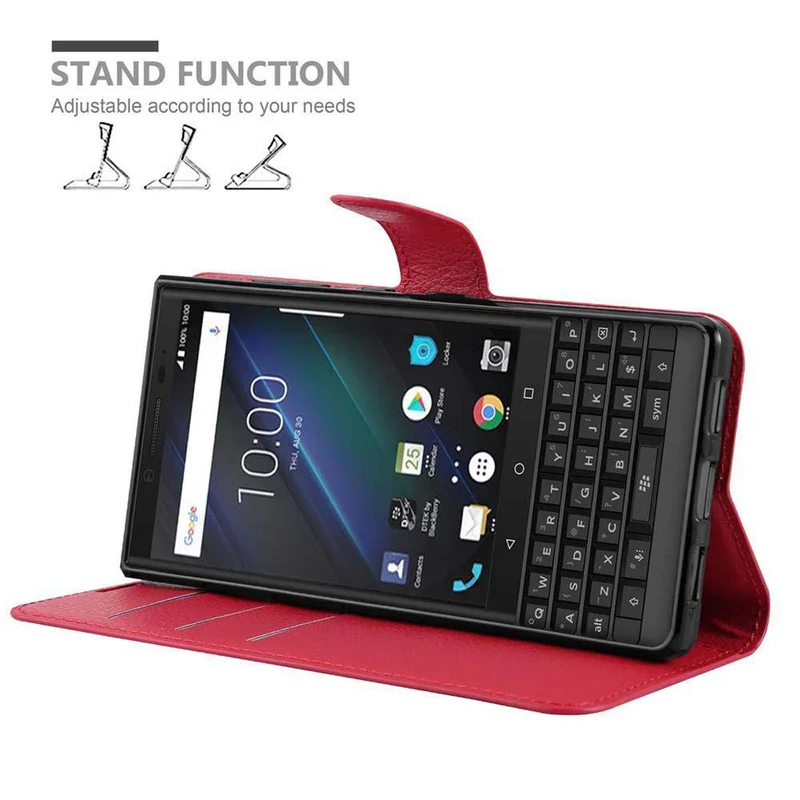 Cadorabo Hülle kompatibel mit Blackberry KEY 2 LE Schutzhülle mit Magnetverschluss, Standfunktion und Kartenfach