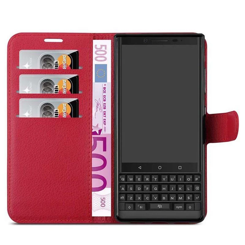 Cadorabo Hülle kompatibel mit Blackberry KEY 2 LE Schutzhülle mit Magnetverschluss, Standfunktion und Kartenfach
