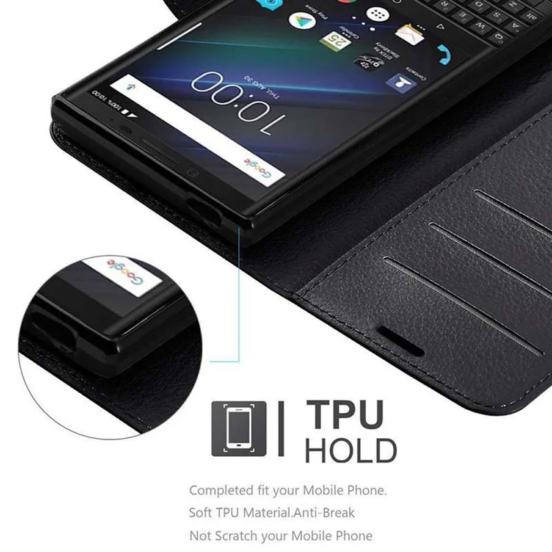 Cadorabo Hülle kompatibel mit Blackberry KEY 2 LE Schutzhülle mit Magnetverschluss, Standfunktion und Kartenfach