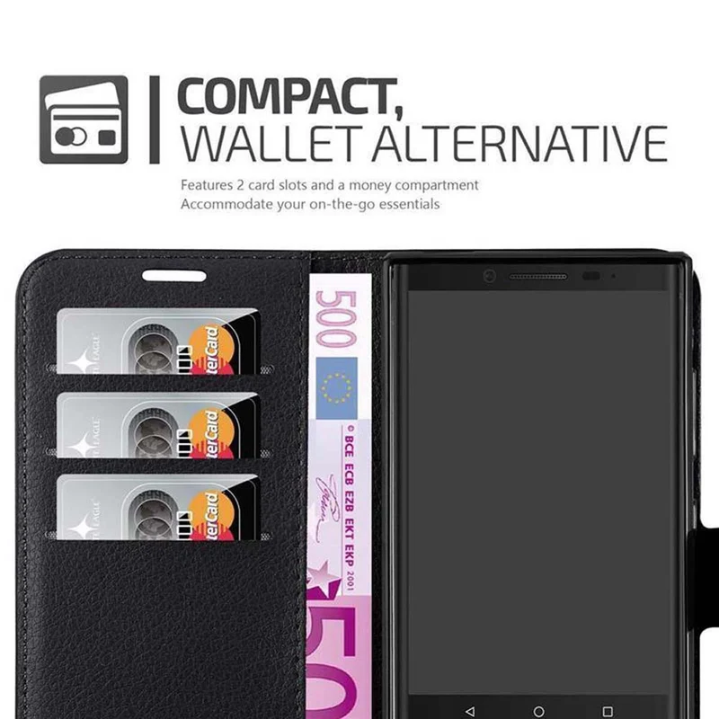 Cadorabo Hülle kompatibel mit Blackberry KEY 2 LE Schutzhülle mit Magnetverschluss, Standfunktion und Kartenfach