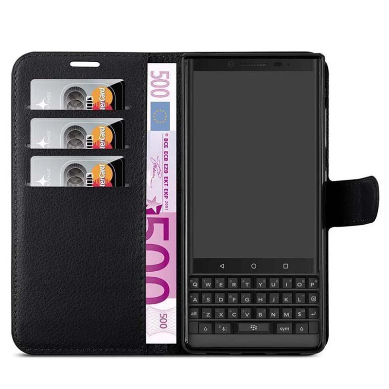 Cadorabo Hülle kompatibel mit Blackberry KEY 2 LE Schutzhülle mit Magnetverschluss, Standfunktion und Kartenfach