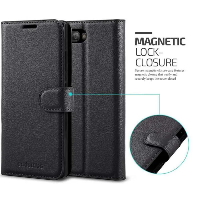 Cadorabo Hülle kompatibel mit Blackberry KEY 2 LE Schutzhülle mit Magnetverschluss, Standfunktion und Kartenfach