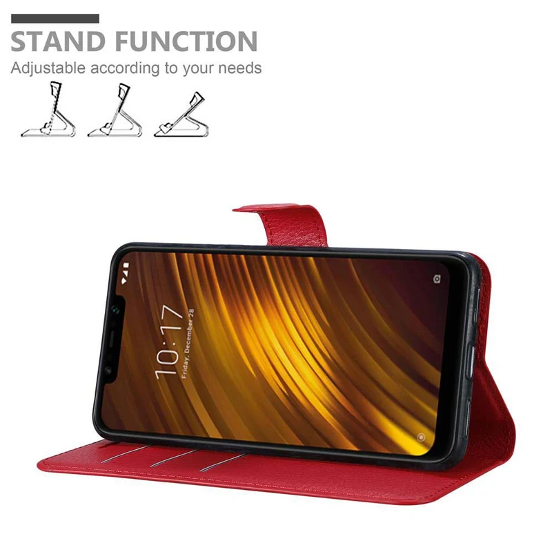 Cadorabo Hülle kompatibel mit Xiaomi Pocophone F1 Schutzhülle mit Magnetverschluss, Standfunktion und Kartenfach