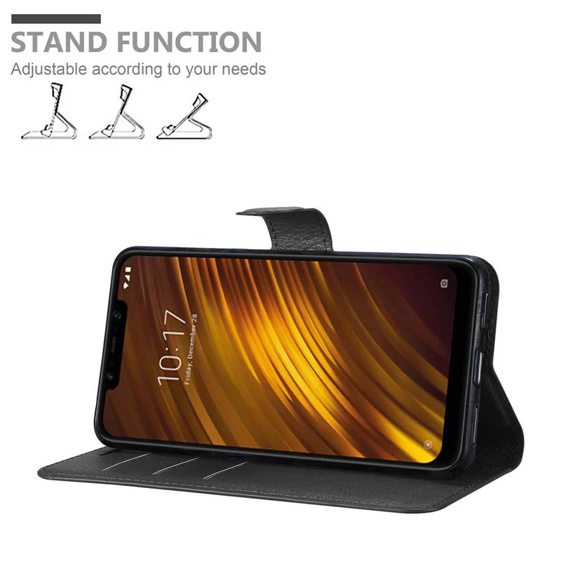 Cadorabo Hülle kompatibel mit Xiaomi Pocophone F1 Schutzhülle mit Magnetverschluss, Standfunktion und Kartenfach