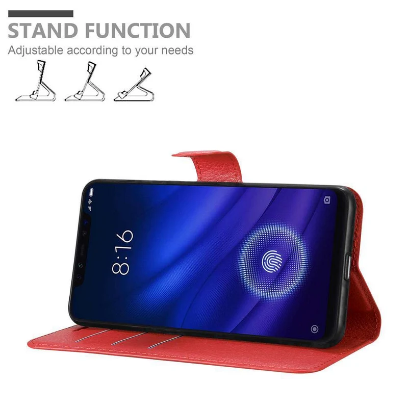 Cadorabo Hülle kompatibel mit Xiaomi Mi 8 PRO Schutzhülle mit Magnetverschluss, Standfunktion und Kartenfach