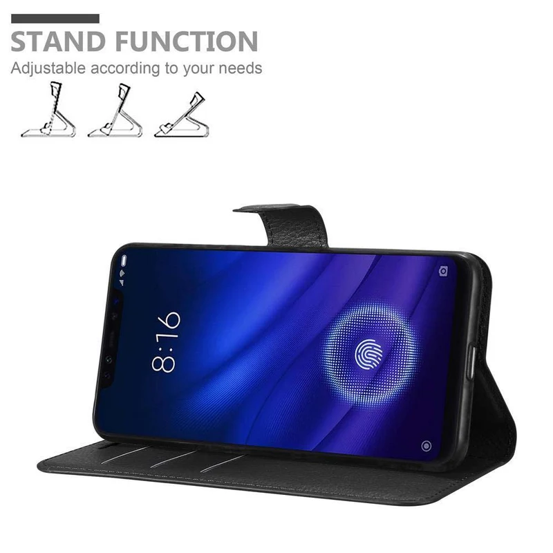 Cadorabo Hülle kompatibel mit Xiaomi Mi 8 PRO Schutzhülle mit Magnetverschluss, Standfunktion und Kartenfach