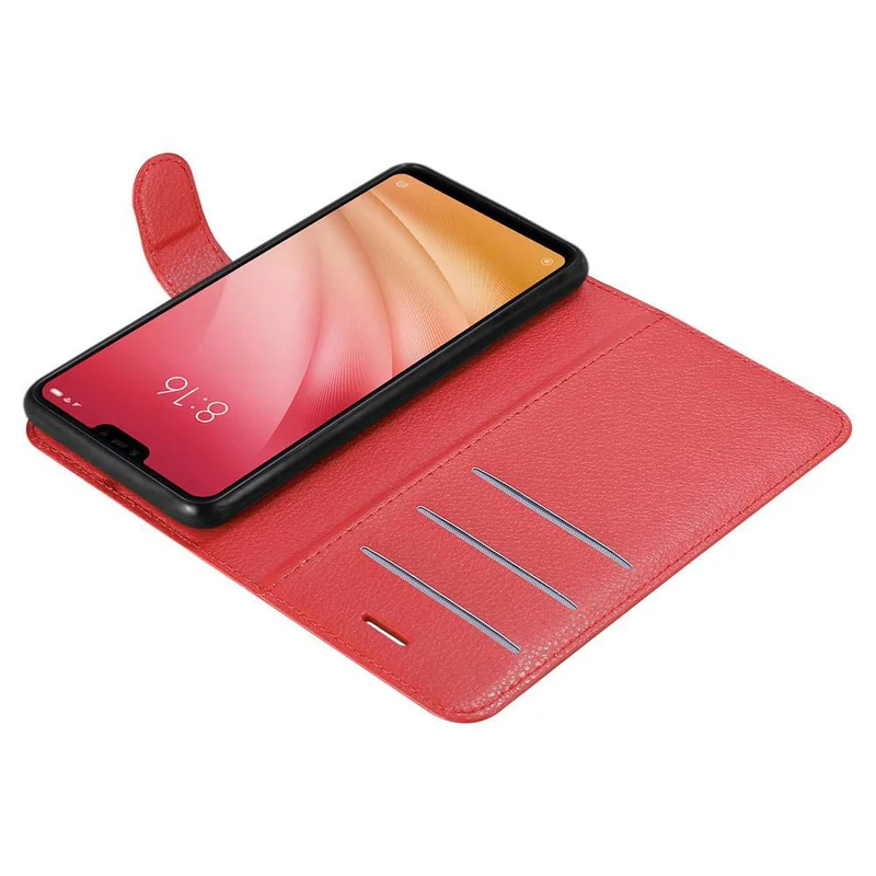 Cadorabo Hülle kompatibel mit Xiaomi Mi 8 LITE Schutzhülle mit Magnetverschluss, Standfunktion und Kartenfach