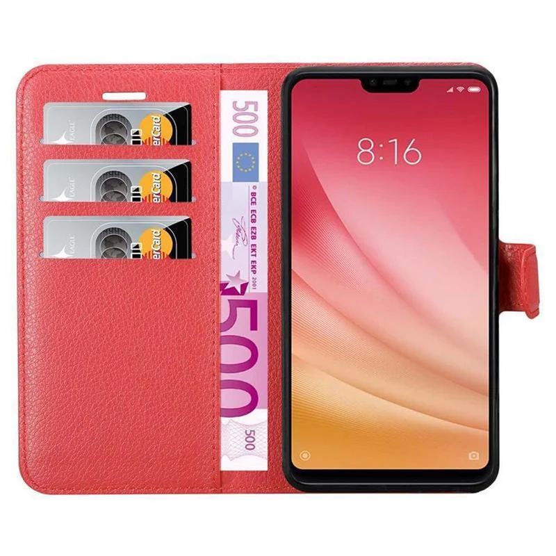 Cadorabo Hülle kompatibel mit Xiaomi Mi 8 LITE Schutzhülle mit Magnetverschluss, Standfunktion und Kartenfach
