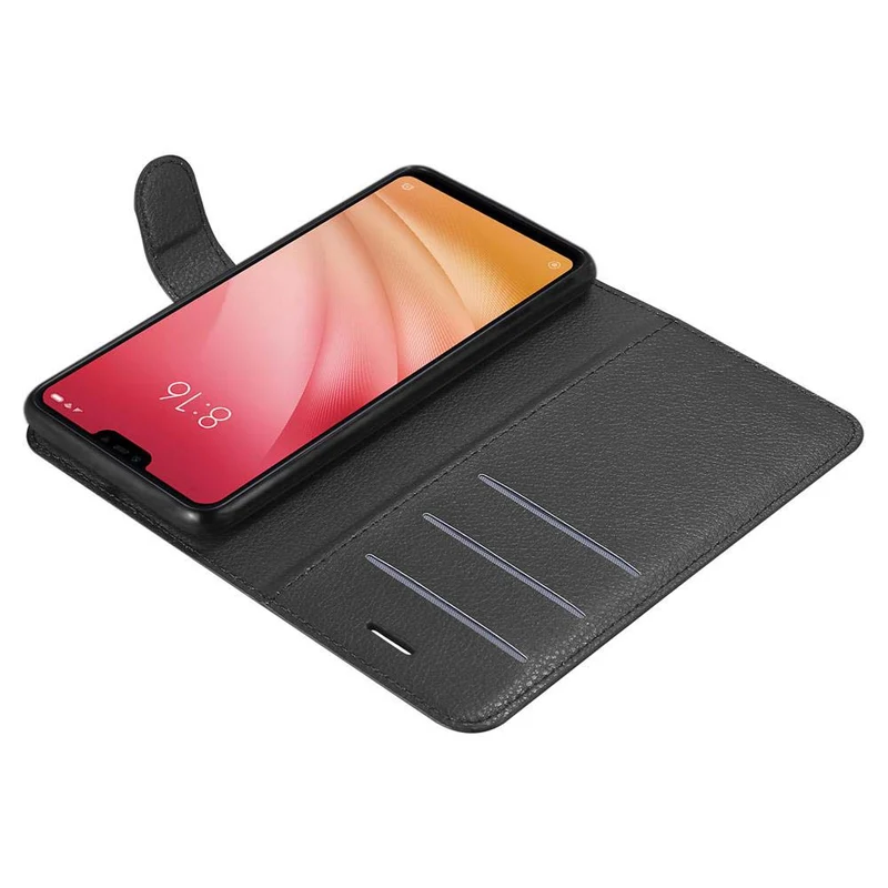 Cadorabo Hülle kompatibel mit Xiaomi Mi 8 LITE Schutzhülle mit Magnetverschluss, Standfunktion und Kartenfach