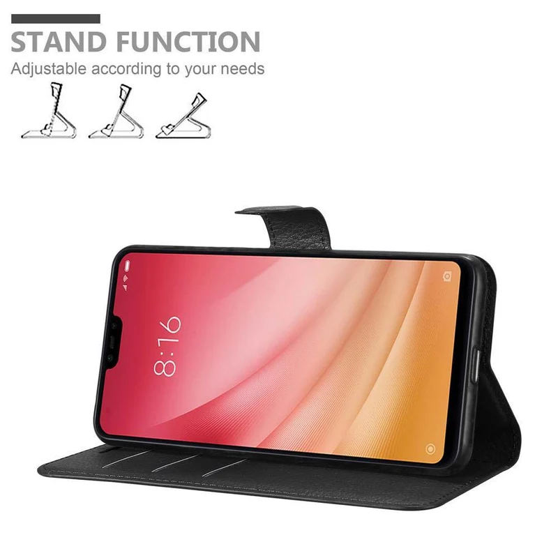 Cadorabo Hülle kompatibel mit Xiaomi Mi 8 LITE Schutzhülle mit Magnetverschluss, Standfunktion und Kartenfach