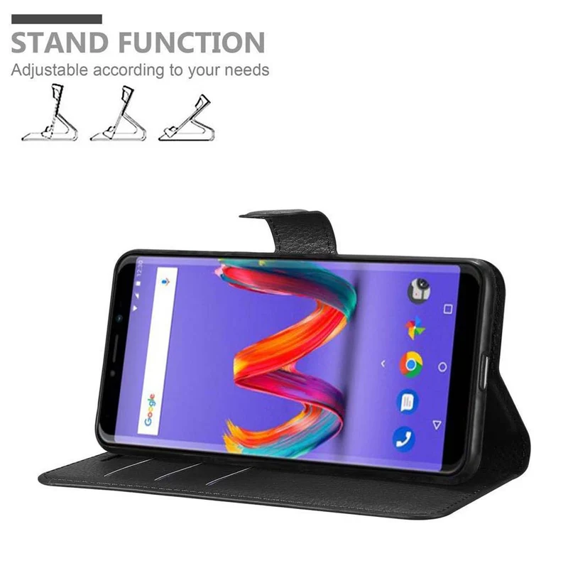 Cadorabo Hülle kompatibel mit WIKO HARRY 2 Schutzhülle mit Magnetverschluss, Standfunktion und Kartenfach