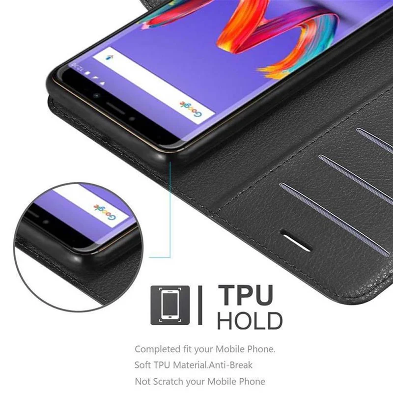 Cadorabo Hülle kompatibel mit WIKO HARRY 2 Schutzhülle mit Magnetverschluss, Standfunktion und Kartenfach