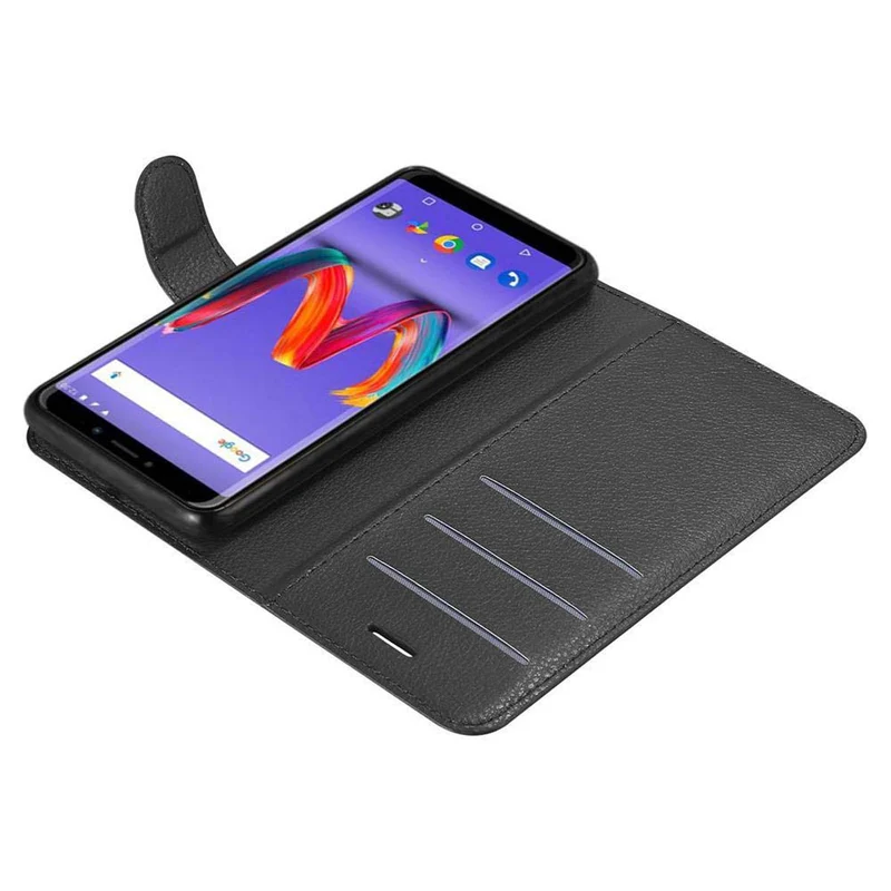 Cadorabo Hülle kompatibel mit WIKO HARRY 2 Schutzhülle mit Magnetverschluss, Standfunktion und Kartenfach