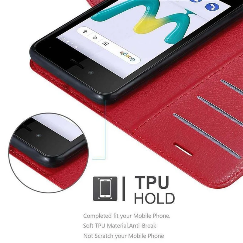 Cadorabo Hülle kompatibel mit WIKO SUNNY 3 MINI Schutzhülle mit Magnetverschluss, Standfunktion und Kartenfach