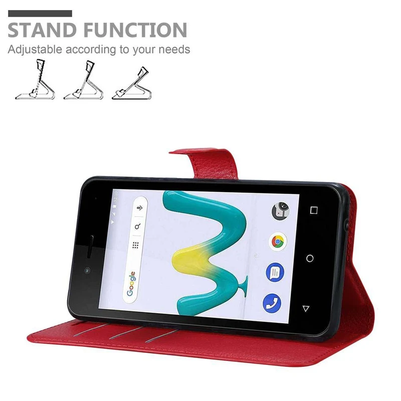 Cadorabo Hülle kompatibel mit WIKO SUNNY 3 MINI Schutzhülle mit Magnetverschluss, Standfunktion und Kartenfach