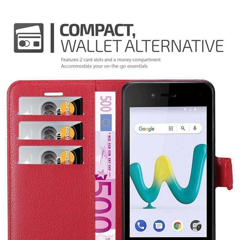 Cadorabo Hülle kompatibel mit WIKO SUNNY 3 MINI Schutzhülle mit Magnetverschluss, Standfunktion und Kartenfach