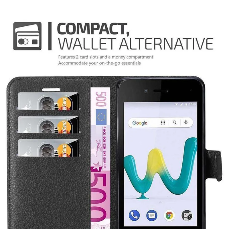 Cadorabo Hülle kompatibel mit WIKO SUNNY 3 MINI Schutzhülle mit Magnetverschluss, Standfunktion und Kartenfach