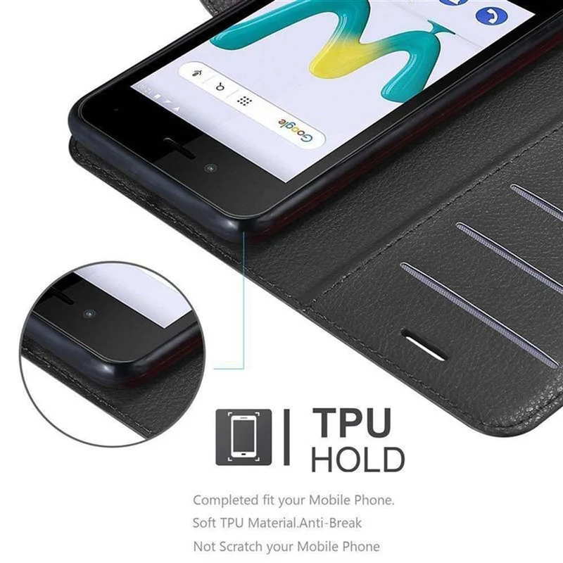 Cadorabo Hülle kompatibel mit WIKO SUNNY 3 MINI Schutzhülle mit Magnetverschluss, Standfunktion und Kartenfach