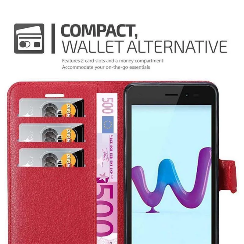 Cadorabo Hülle kompatibel mit WIKO SUNNY 3 Schutzhülle mit Magnetverschluss, Standfunktion und Kartenfach