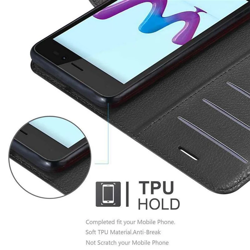 Cadorabo Hülle kompatibel mit WIKO SUNNY 3 Schutzhülle mit Magnetverschluss, Standfunktion und Kartenfach