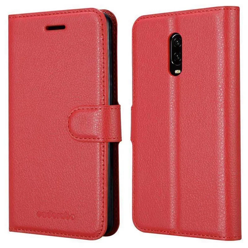Cadorabo Hülle kompatibel mit OnePlus 6T Schutzhülle mit Magnetverschluss, Standfunktion und Kartenfach