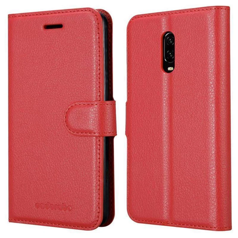 Cadorabo Hülle kompatibel mit OnePlus 6T Schutzhülle mit Magnetverschluss, Standfunktion und Kartenfach
