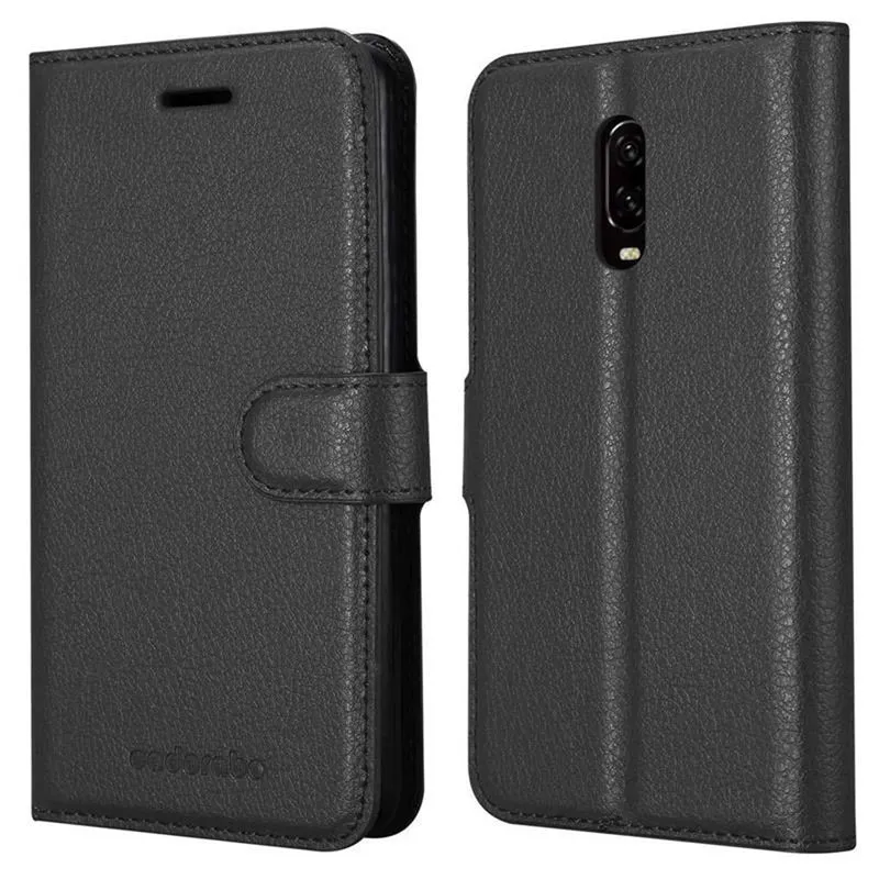 Cadorabo Hülle kompatibel mit OnePlus 6T Schutzhülle mit Magnetverschluss, Standfunktion und Kartenfach