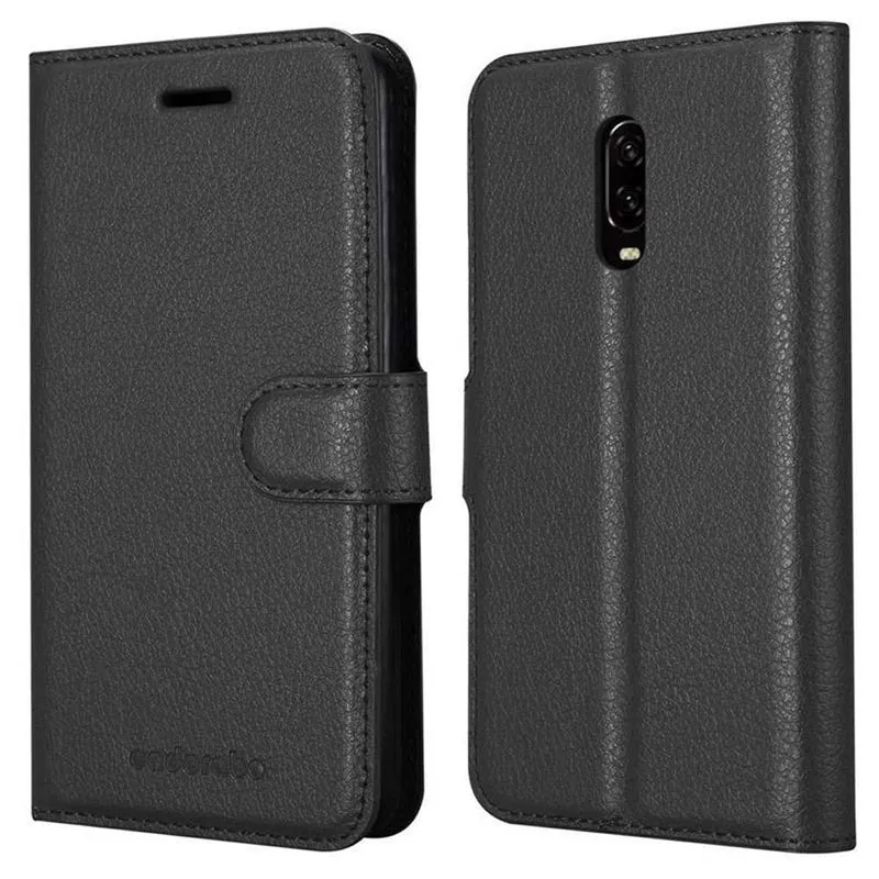 Cadorabo Hülle kompatibel mit OnePlus 6T Schutzhülle mit Magnetverschluss, Standfunktion und Kartenfach