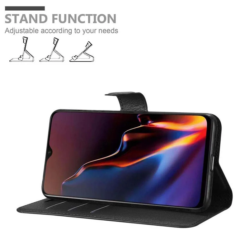 Cadorabo Hülle kompatibel mit OnePlus 6T Schutzhülle mit Magnetverschluss, Standfunktion und Kartenfach